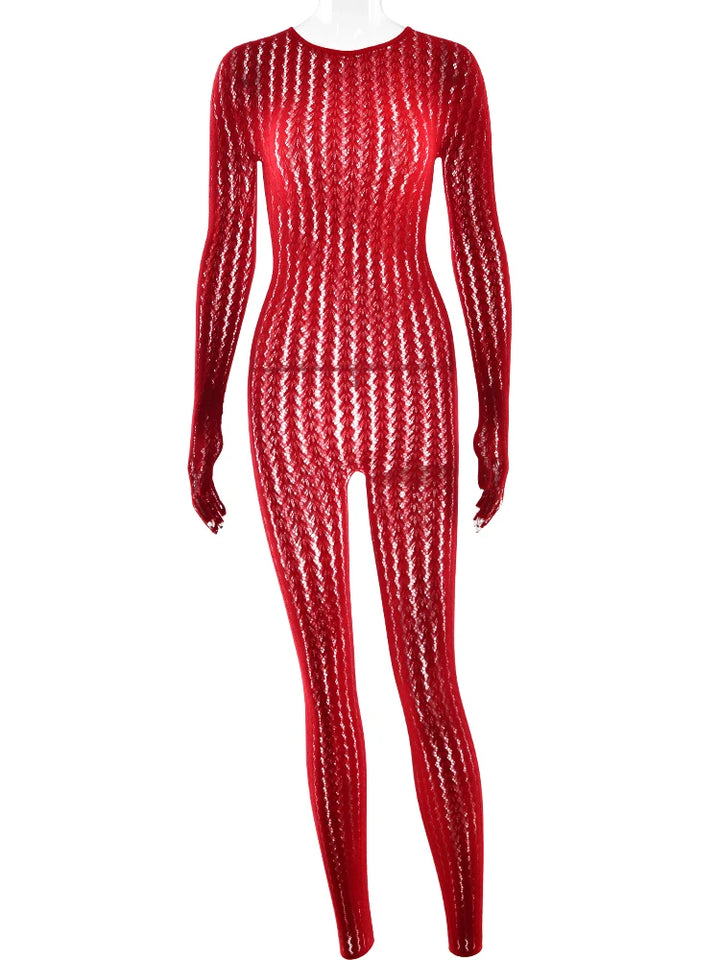 Sheer Hollow Out Jumpsuit