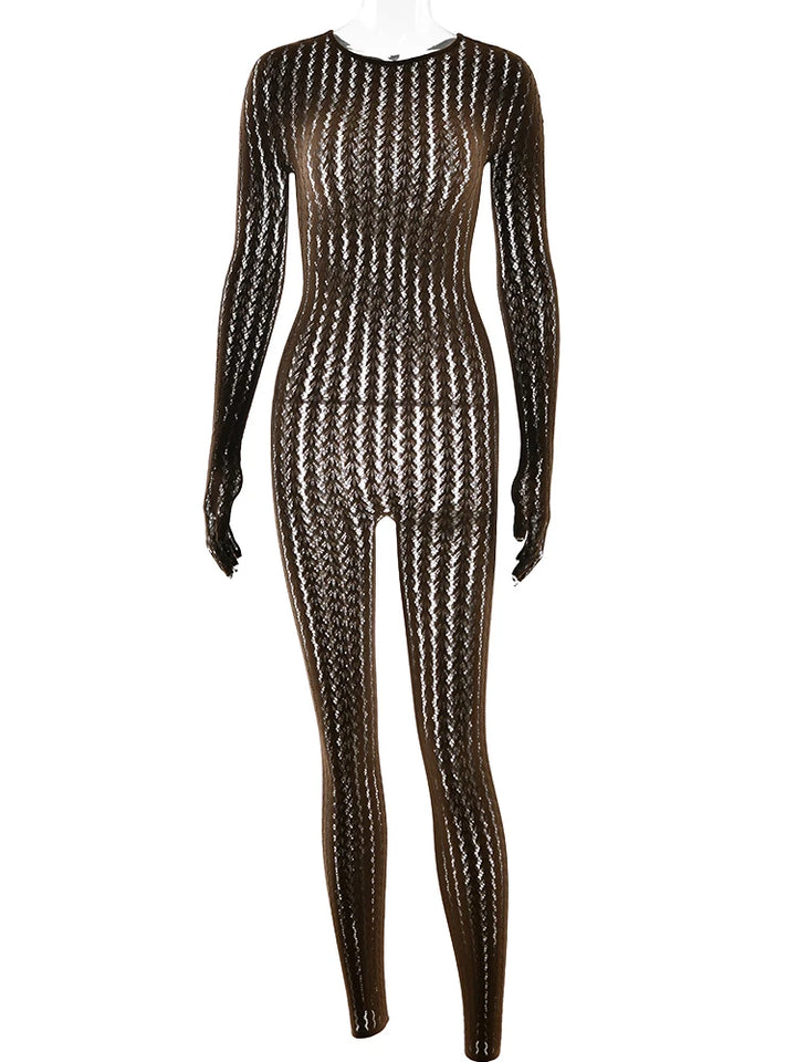 Sheer Hollow Out Jumpsuit