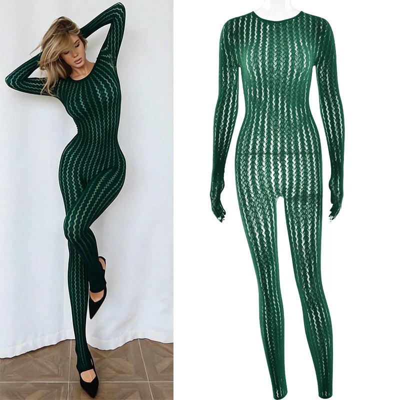 Sheer Hollow Out Jumpsuit