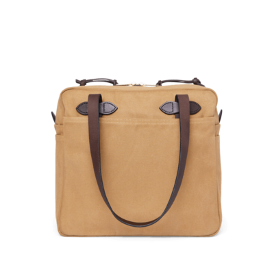 Rugged Twill Tote Bag With Zipper